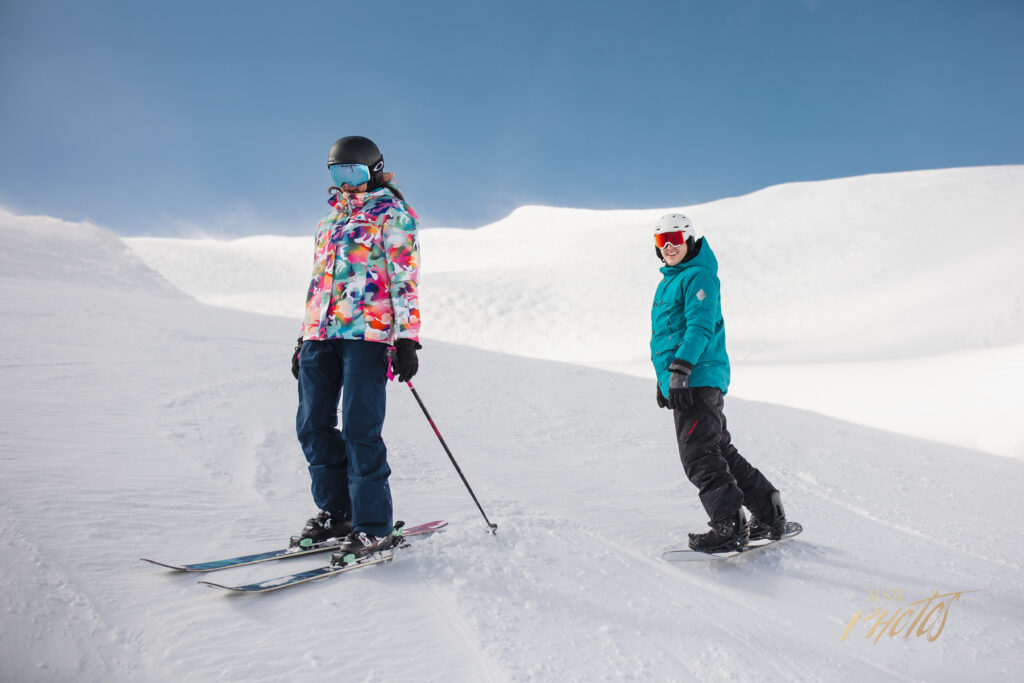 Ski and snowboard engagement sessions.